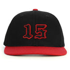15 Numara Snapback Şapka - kırmızı