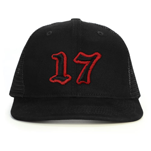 17 Numara Snapback Şapka - siyah
