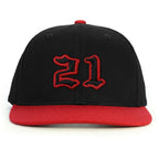21 Numara Snapback Şapka - kırmızı