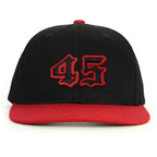45 Numara Snapback Şapka - kırmızı