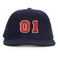 01 Numara Kabartmalı Snapback Şapka - lacivert