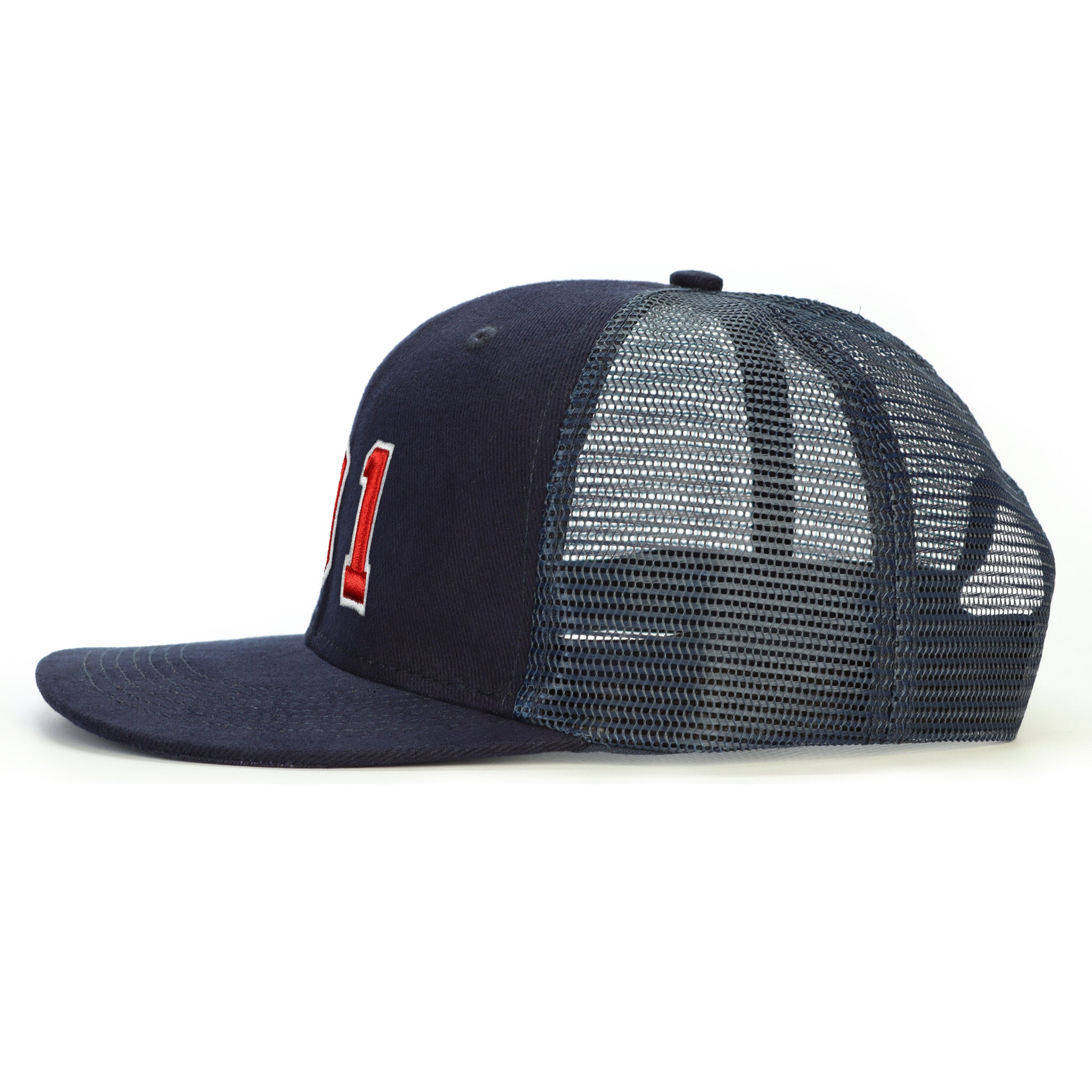 01 Numara Kabartmalı Snapback Şapka - lacivert