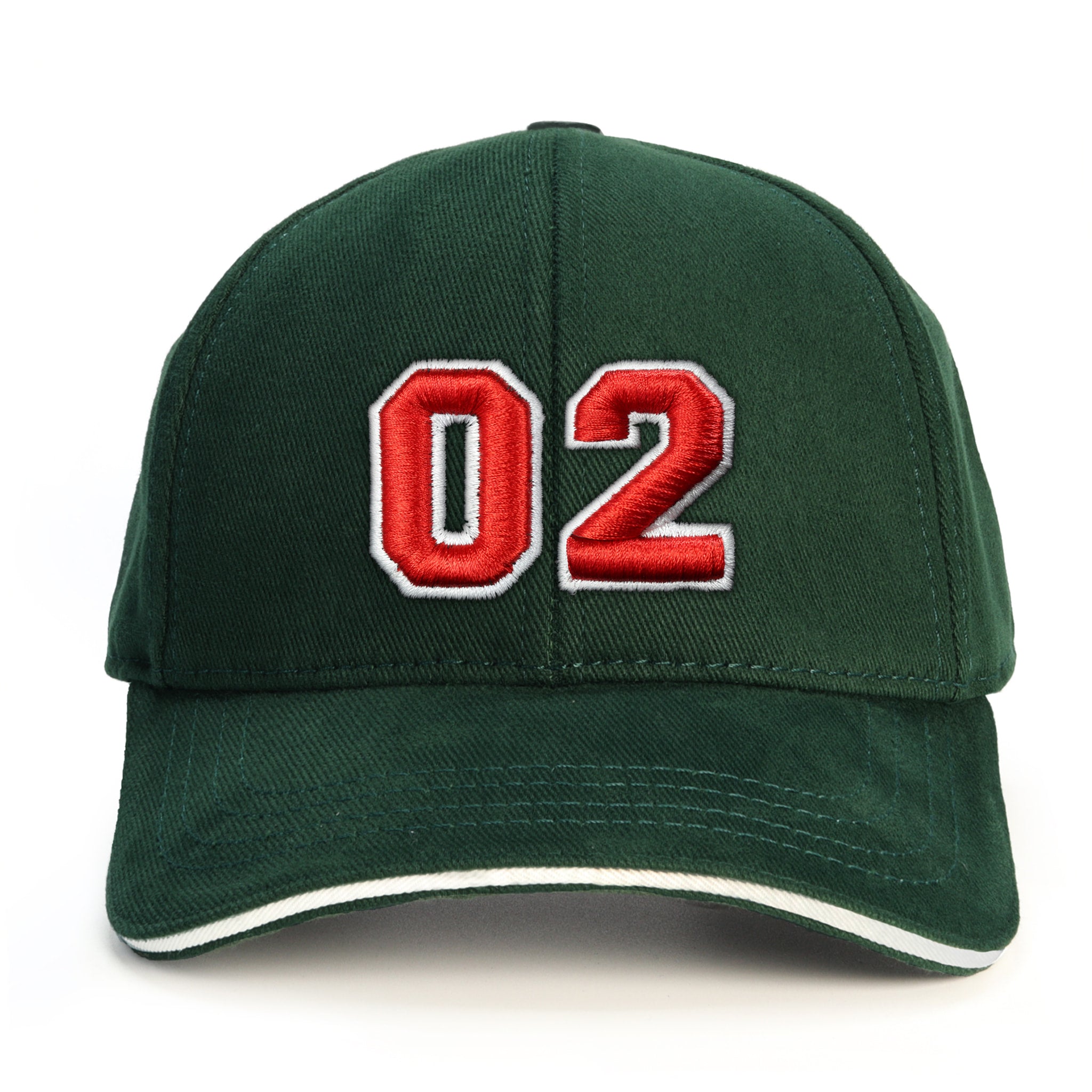 02 Numara Kabartmalı Baseball Şapka - yeşil