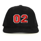 02 Numara Kabartmalı Snapback Şapka - siyah