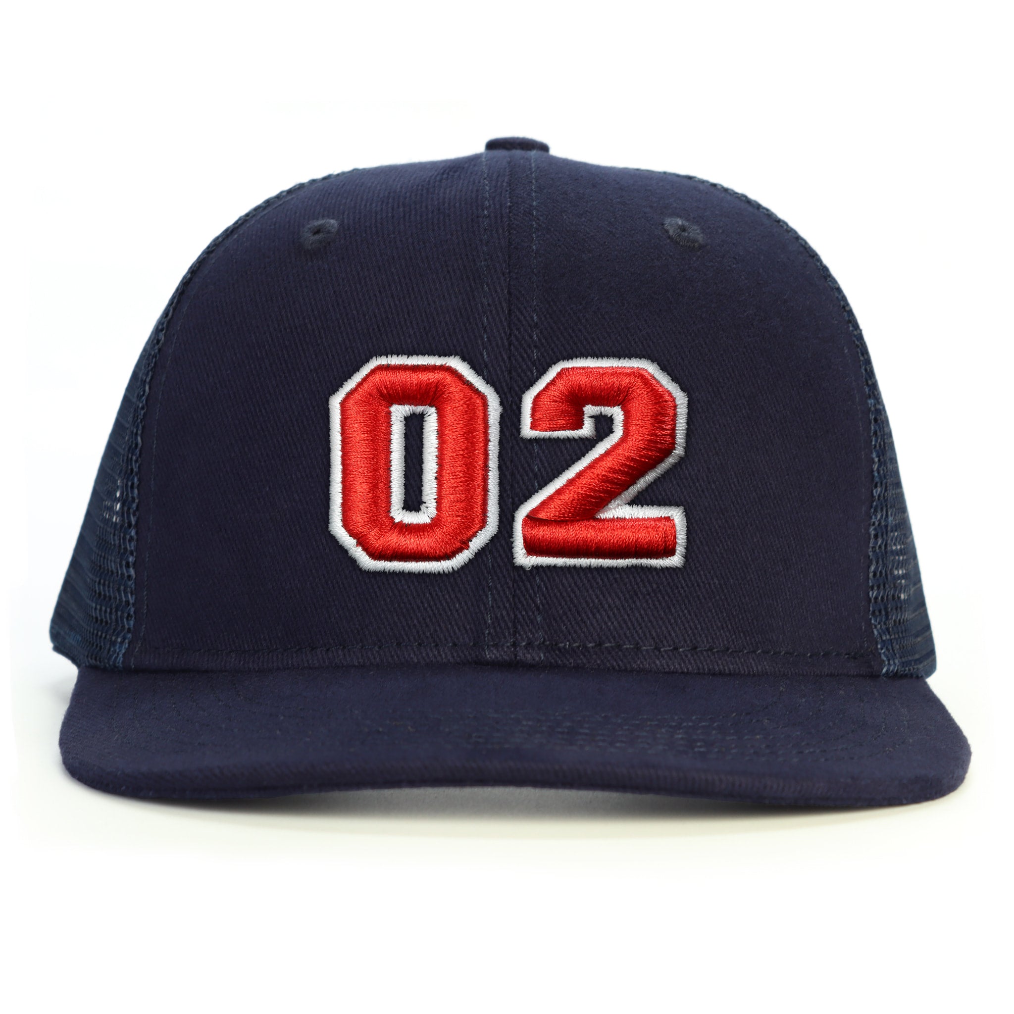 02 Numara Kabartmalı Snapback Şapka - lacivert