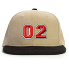 02 Numara Kabartmalı Snapback Şapka - bej