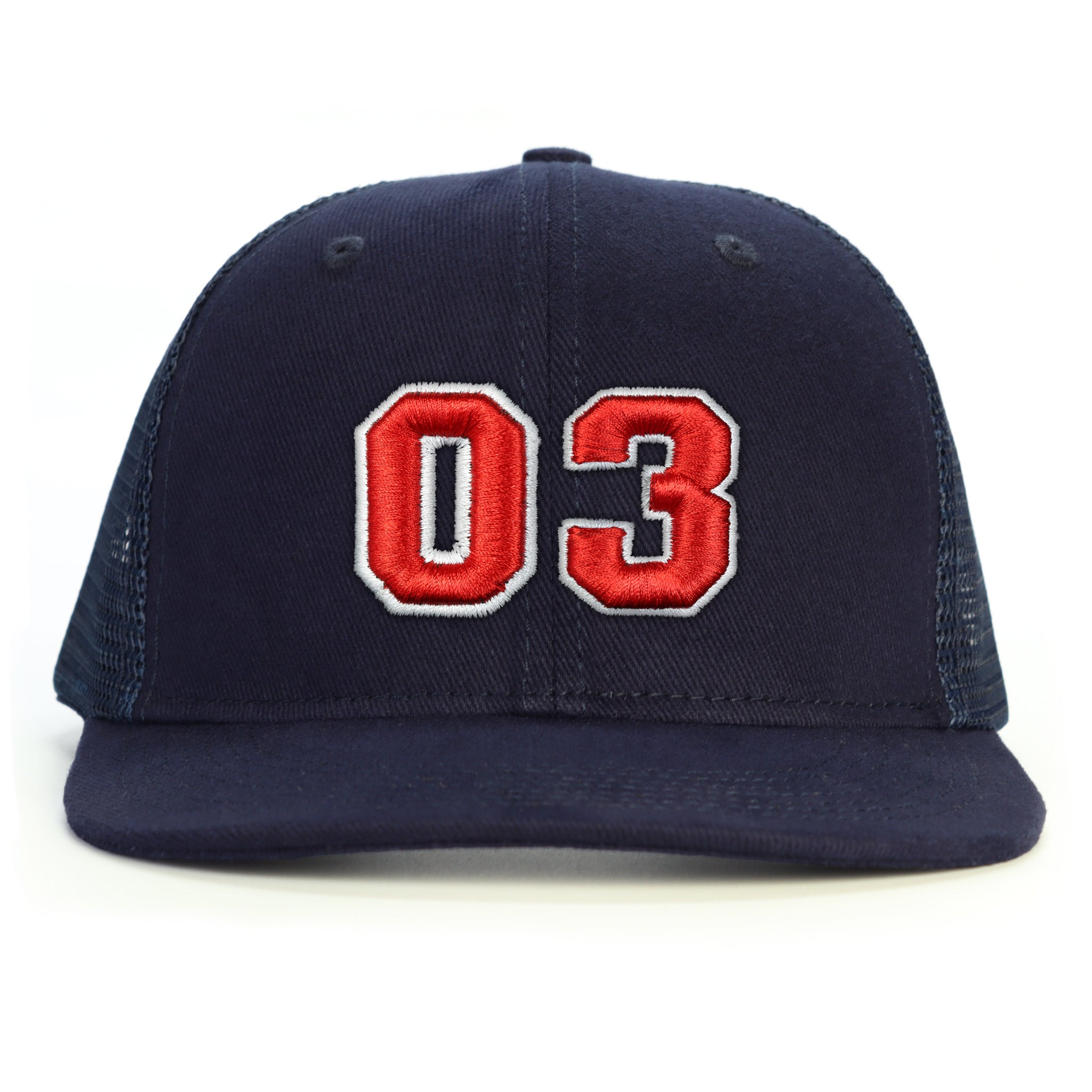 03 Numara Kabartmalı Snapback Şapka - lacivert