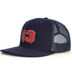 03 Numara Kabartmalı Snapback Şapka - lacivert