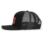 03 Numara Kabartmalı Snapback Şapka - siyah