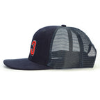 03 Numara Kabartmalı Snapback Şapka - lacivert