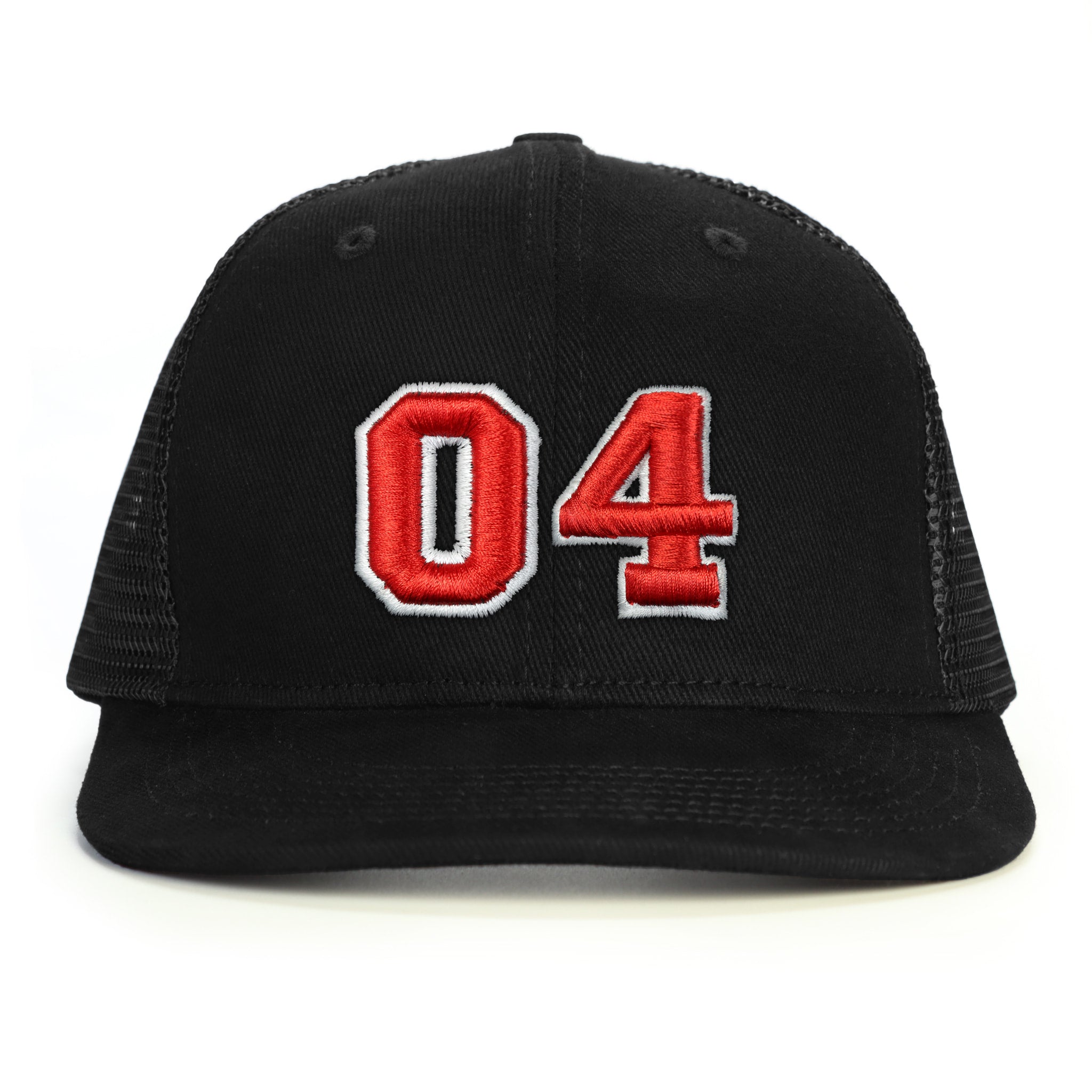 04 Numara Kabartmalı Snapback Şapka - siyah