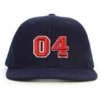 04 Numara Kabartmalı Snapback Şapka - lacivert