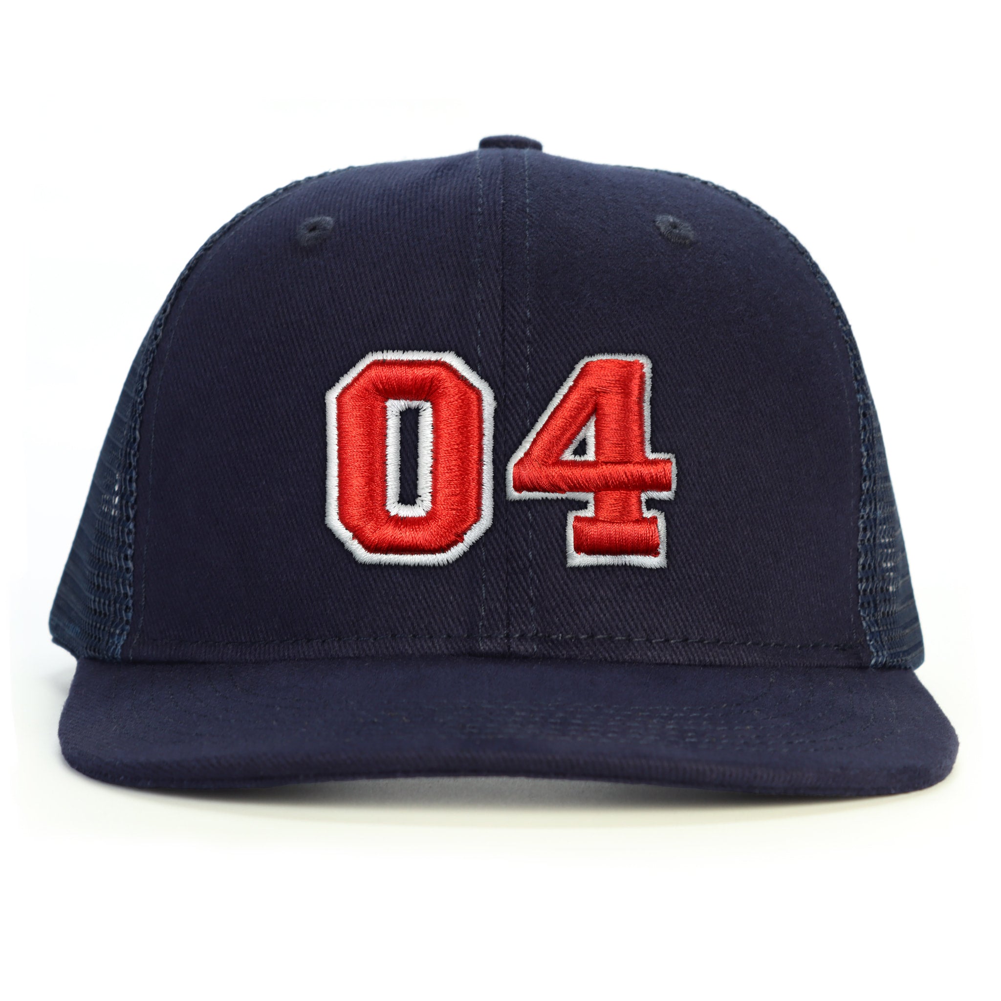 04 Numara Kabartmalı Snapback Şapka - lacivert