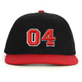 04 Numara Kabartmalı Snapback Şapka - kırmızı