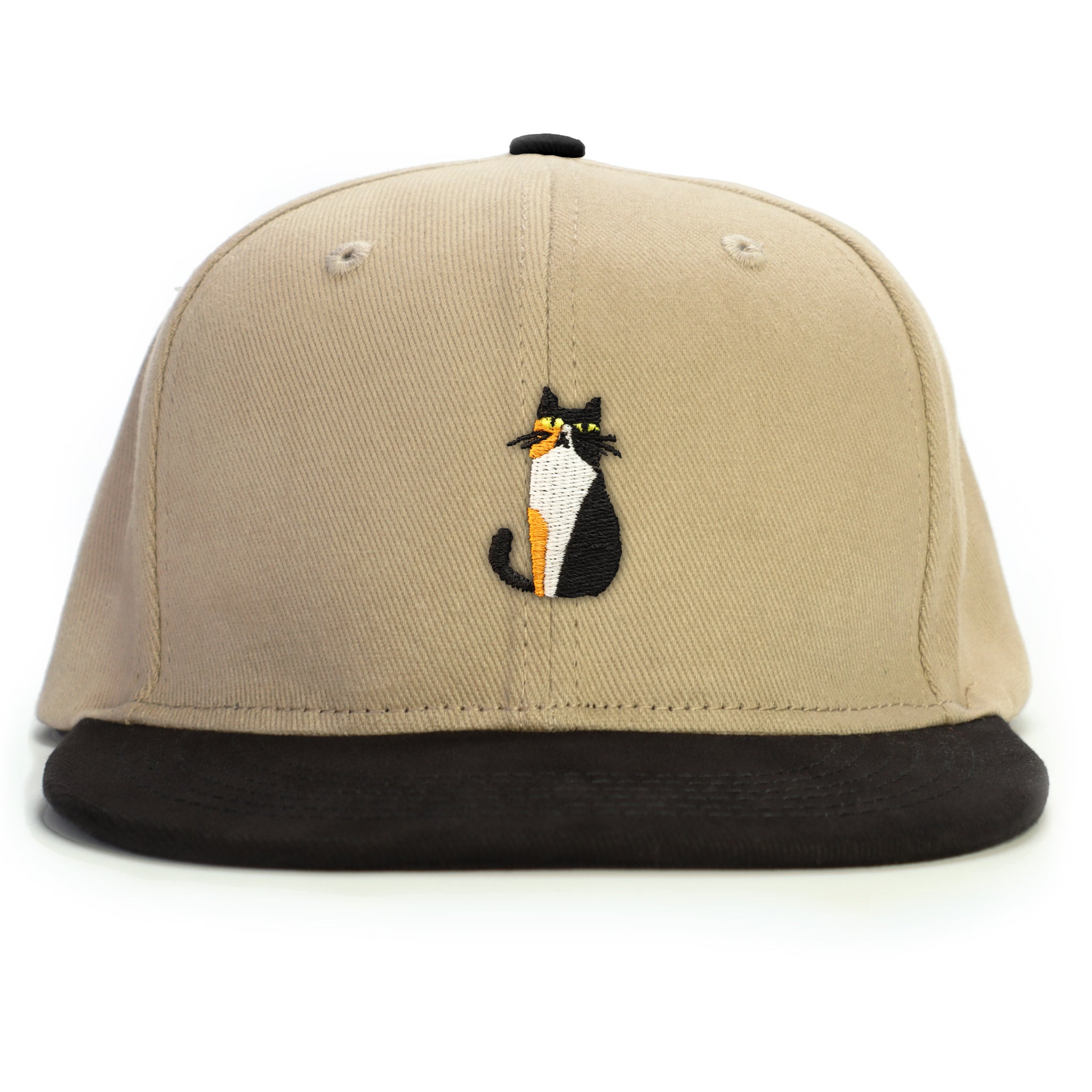 3 Renkli Kedi Calico Snapback Şapka - bej