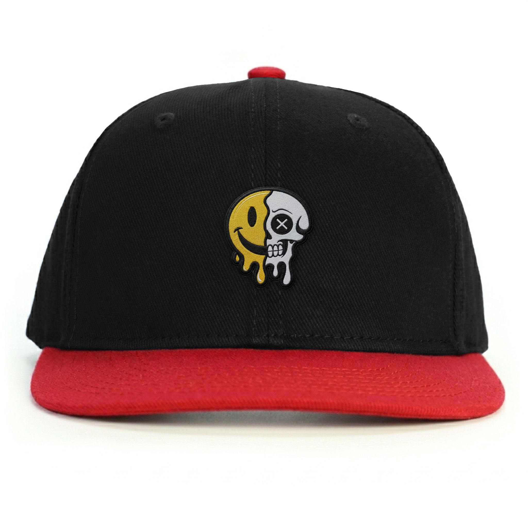 Simley Skull Snapback Şapka - kırmızı
