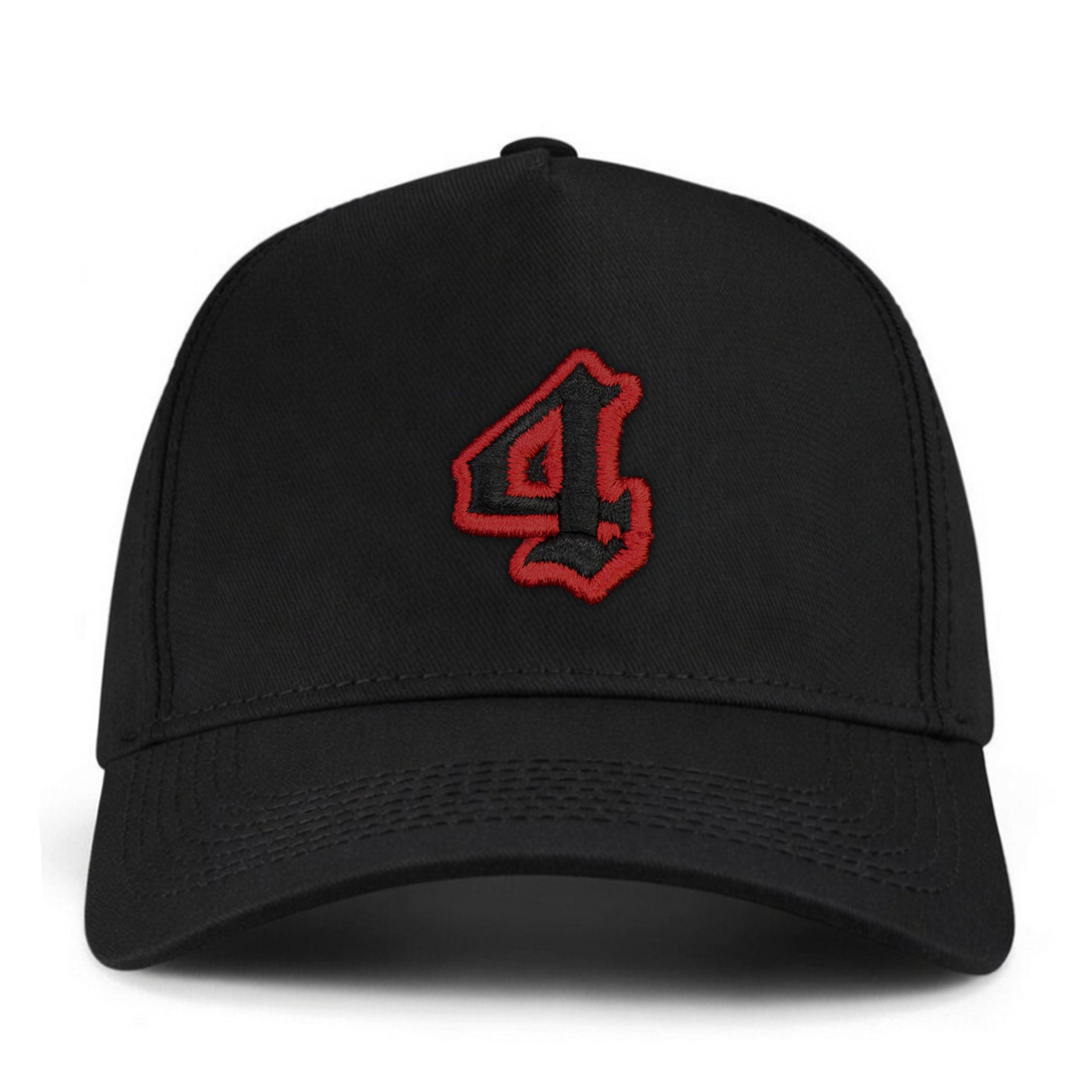 4 Numara Kalıplı Baseball Şapka - siyah