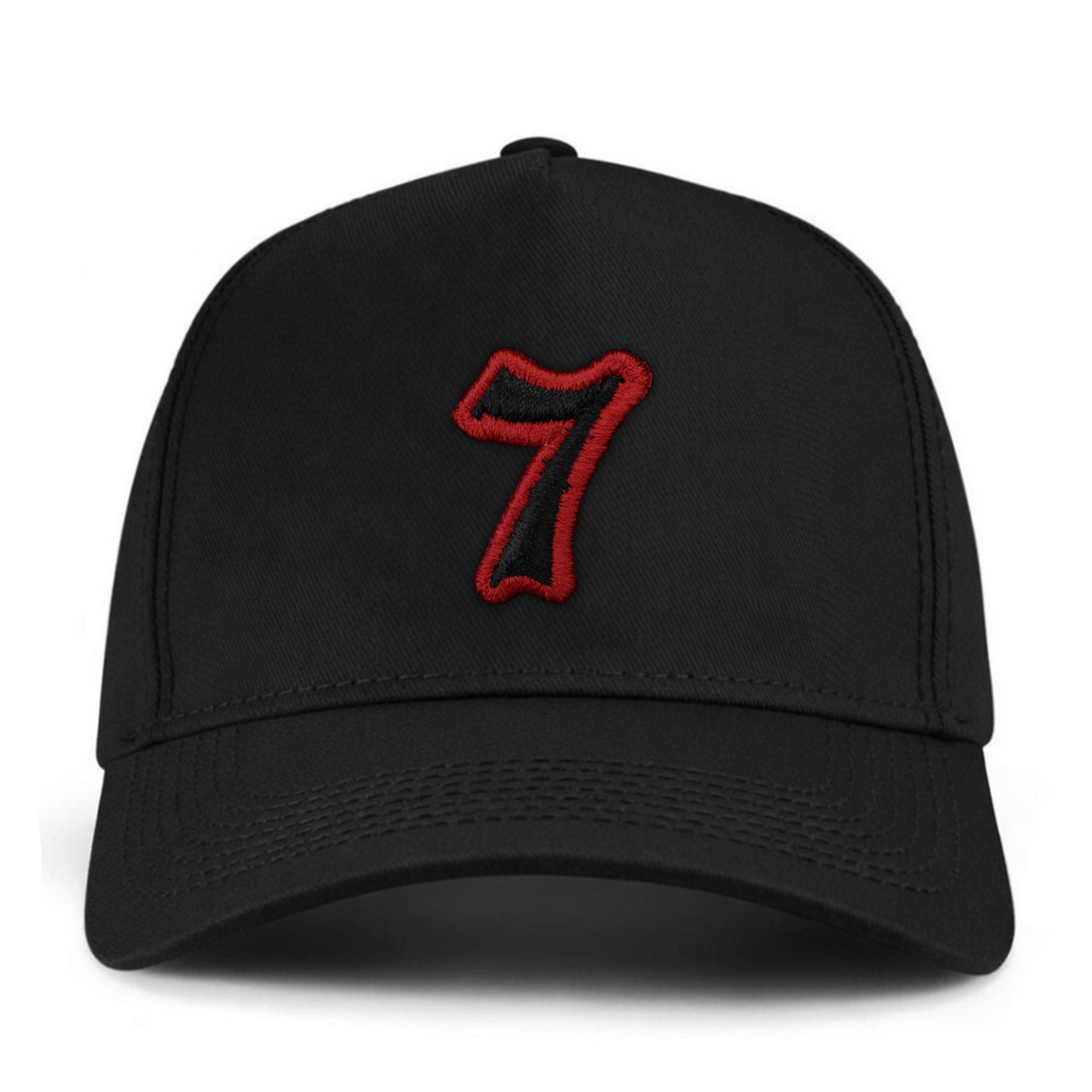 7 Numara Kalıplı Baseball Şapka - siyah