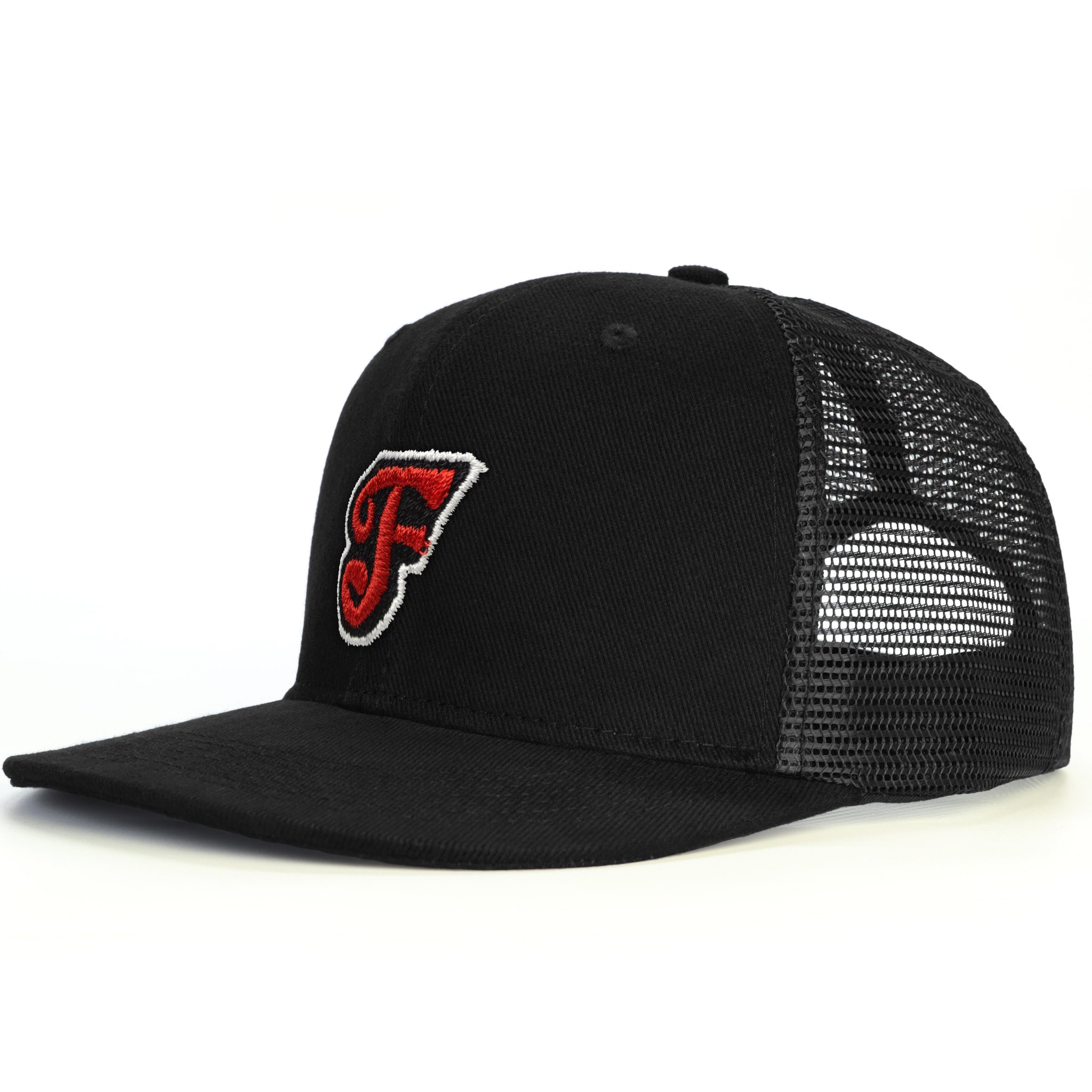 F Harf Snapback Şapka - siyah