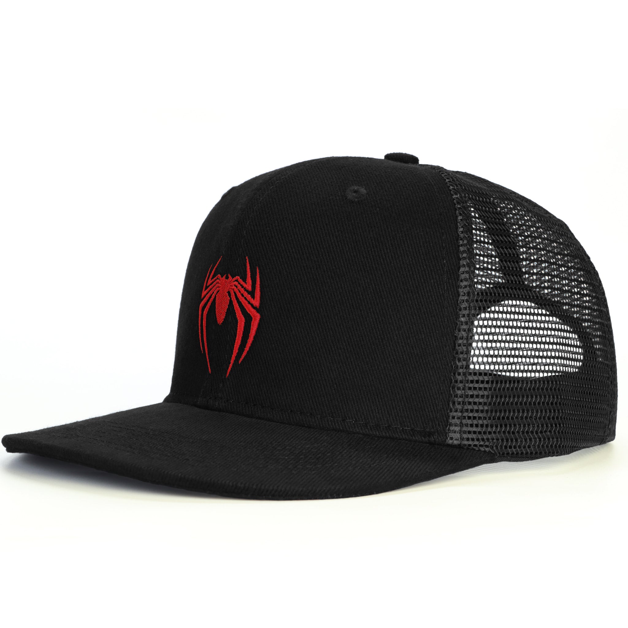 Spider Logo Snapback Şapka - siyah
