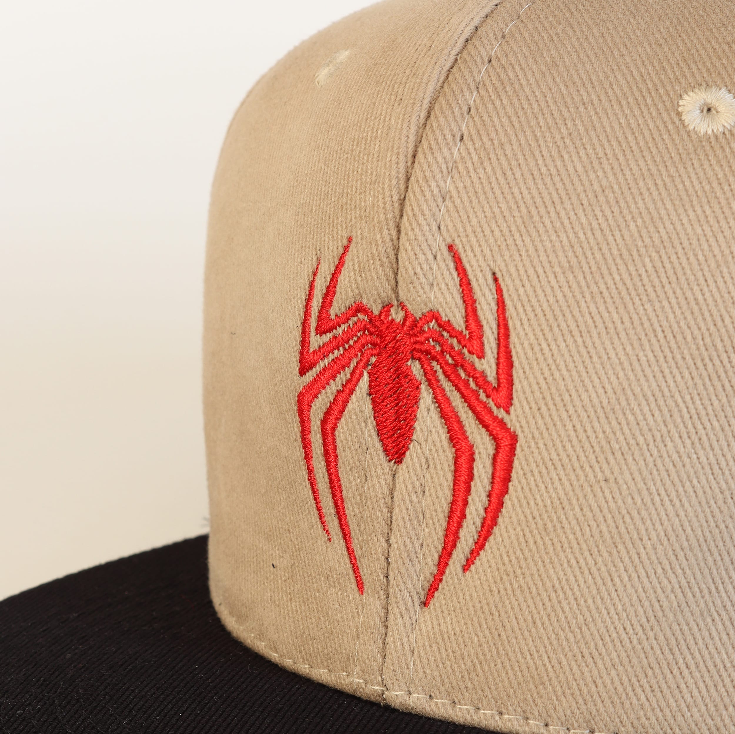 Spider Logo Snapback Şapka - bej